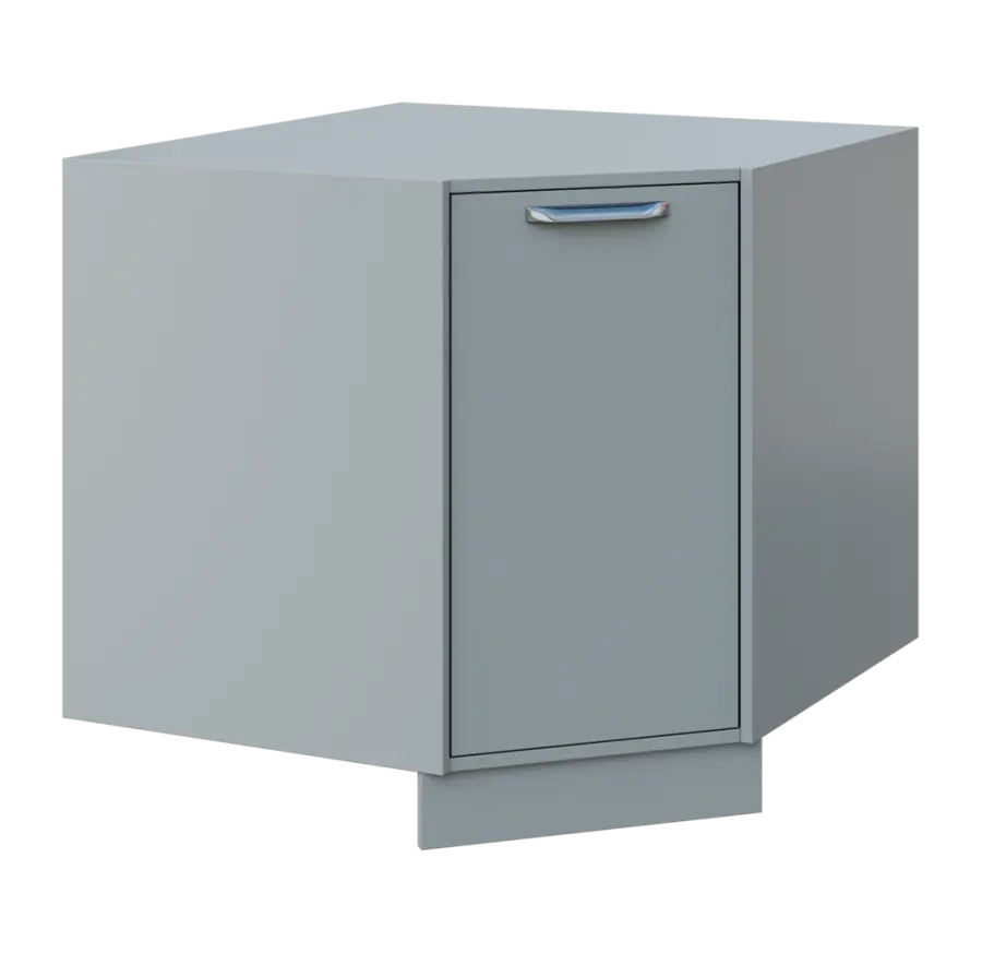 QSR - 9 spodní skříňka rohová, levá, 900x900x900, šedá